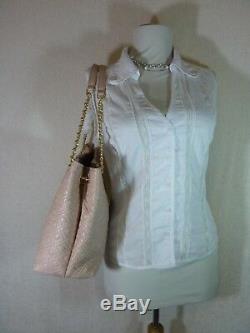 NWT Tory Burch Light Oak Pink Quilted Leather Marion EW Slouchy Tote $550
