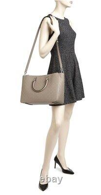 NWT! Tory Burch Robinson Perforated Convertible leather LG Satchel Iceberg $650