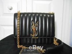 NWT YSL Saint Laurent $2790LG Vicky Quilted Leather Chain Crossbody Shoulder Bag