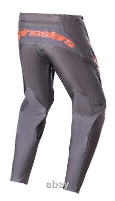 New Alpinestars 2023 Fluid Lurv Race Kit Suit Magnet Grey Neon Red Motocross MX