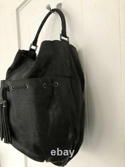 New Anya Hindmarsh Large Black Leather Hobo Shoulder Bag Dustbag Rrp Over £1000
