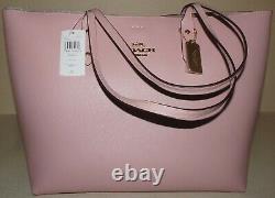 New Authentic Coach Town Tote Pebbled Leather Large Bag Blossom 72673