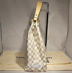 New Authentic Louis Vuitton Graceful MM Damier Azur Hobo Tote Bag Purse N42232