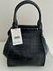 New Authentic Max Mara Crocodile Texture Leather Black Bag, Msrp $2750.00. Italy