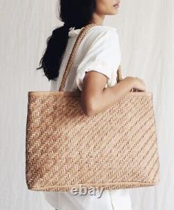 New Bembien Gabrielle Tote Bag Hand Woven Leather Tan Color Bag