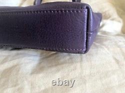 New Biba Bella Purple Leather Tote Shoulder Bag