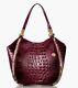New Brahmin Marianna Fig Moliere Leather Tote Nwt $375