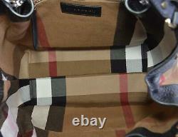 New Burberry $1,290 Black Leather Nova Check Large MAIDSTONE Handbag Purse Tote