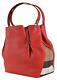 New Burberry $1,290 Red Leather Nova Check Large Maidstone Handbag Purse Tote