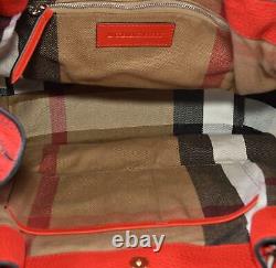 New Burberry $1,290 Red Leather Nova Check Large MAIDSTONE Handbag Purse Tote