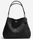 New Coach 28997 Lexy Pebble Leather Shoulder Bag Handbag Black With Gold
