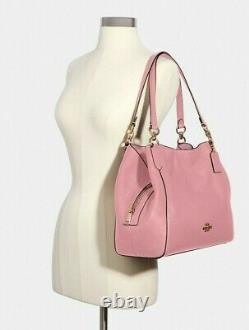 New Coach 80268 Hallie Shoulder Bag Leather True Pink with Gold tone hardware