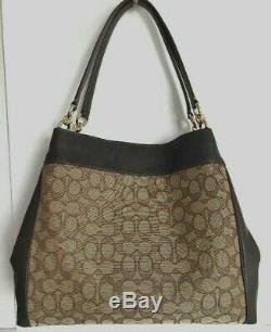 New Coach F27579 Lexy Outline Signature Shoulder Bag handbag Khaki / Brown