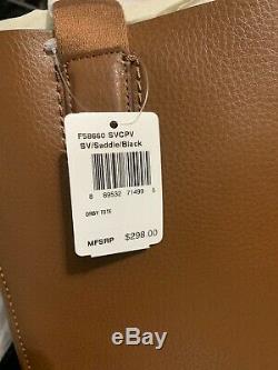 New Coach F58660 Derby Leather Tote In Saddle Brown Purse Bag MSRP $298 NWT