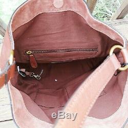 New FRYE $398 Cognac Leather O RING HOBO North South Shoulder bag Bucket satchel