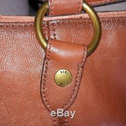 New FRYE $398 Cognac Leather O RING HOBO North South Shoulder bag Bucket satchel