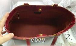 New FURLA BELVEDERE Tote Shoulder Large Leather Bag Cherry Red $378