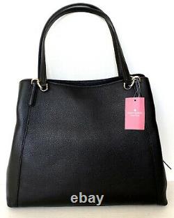 New Kate Spade Jackson Large Triple compartment Shoulder bag Leather Black