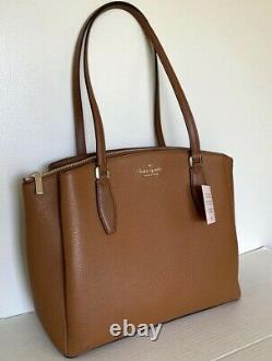New Kate Spade Monet Large Triple compartment Tote Leather Warm Gingerbread