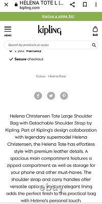 New Kipling With Helena Christensen Large Rose Tote Shoulder Bag