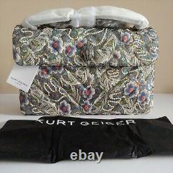 New Kurt Geiger Womens Large Kensington Crystal Floral Embroidered Crossbody Bag