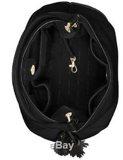 New MICHAEL KORS KIP LARGE pebble LEATHER BUCKET BAG BLACK Gold shoulder bag