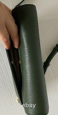 New Michael Kors Bedford Large Double Gusset Crossbody Bag Leather Moss