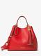 New Michael Kors Bright Red Brooklyn Large Leather Tote Bag Nwt $498