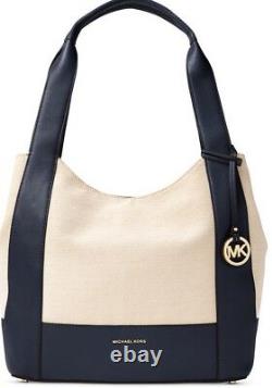 New Michael Kors Marlon Large Canvas Leather admiral Shoulder handbag Tote bag