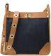 New Michael Kors Sullivan Large Leather Navy Denim Messenger Bag Leather Trim