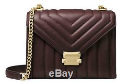 New Michael Kors Whitney Large Quilted Leather Convertible Shoulder Bag Brown