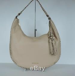 New Michael Kors oyster Lauryn Large Shoulder Bag Leather MK logo tote whipped
