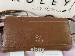 New RADLEY Pockets Honey Leather Large Cross Body Phone Bag With Dust Bag Bnwt