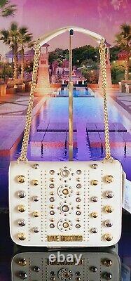 . New Stunning Ivery Love Moschino Studed Silver Gold Hand Crossbody Bag