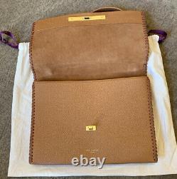 New Ted Baker Jessi Tan Brown Concertina Large Leather Shoulder Bag