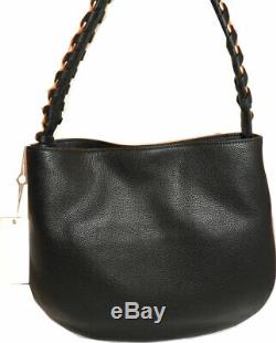 New Tory Burch Brooke Hobo Bag Handbag Black Pebbled Leather Purse