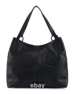 New Vince Camuto Black Leather Large Tote Handbag $249