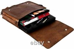 New Vintage standard Goat Genuine Leather Messenger Satchel Laptop Briefcase Bag