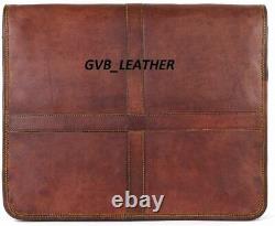 New Vintage standard Goat Genuine Leather Messenger Satchel Laptop Briefcase Bag