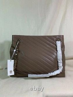 New With Tag Tory Burch Classic Taupe Kira Chevron Tote Retail $598