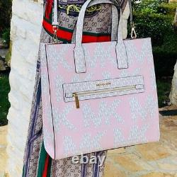 Nwt Michael Kors Kenly Lg Ns Signature Tote/ Double Zip Wallet Options Pink