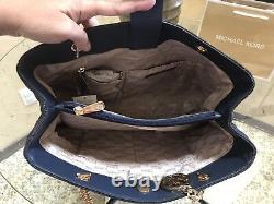 Nwt, Michael Kors Large Susannah Quilted Denim&leather Shoulder Handbag $428