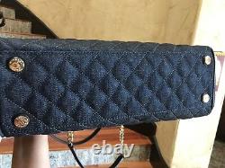 Nwt, Michael Kors Large Susannah Quilted Denim&leather Shoulder Handbag $428