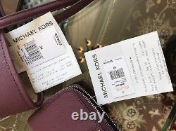 Nwt, Michael Kors Micro Stud Jstr Sm Carryall Saffiano Leather Handbag+wallet$700