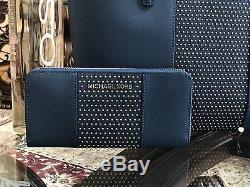 Nwt, Michael Kors Micro Stud Jstr Sm Carryall Saffiano Leather Handbag+wallet$700