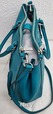 Nwt Michael Kors Suttonlg Aqua Saffiano Leather Shoulder Handbag Rrp£310.00