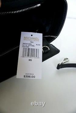 Nwt Michael Kors Tina Large Top Zip Leather Satchel Shoulder Bag Purse Black