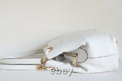 Nwt Michael Michael Kors Raven Large Leather Shoulder Bag Tote Optic White Gold