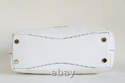 Nwt Michael Michael Kors Raven Large Leather Shoulder Bag Tote Optic White Gold