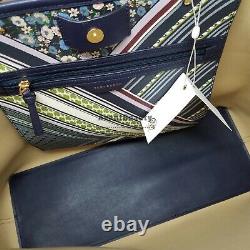 Nwt Tory Burch Kerrington Square Homage To The Flower Patchwork Navy Tote Bag